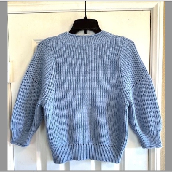 FRAME Puff-Sleeve Chunky Ribbed Knit Cotton/Cashmere Sweater NWOT/sz XS - Picture 12 of 15